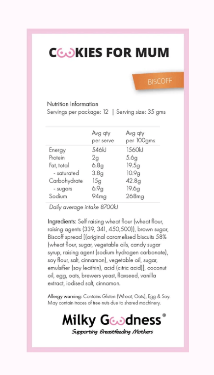 Biscoff Lactation Cookies - Milky Goodness