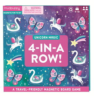 Magnetic Board Game – 4-in-a-row - Unicorn - Mudpuppy