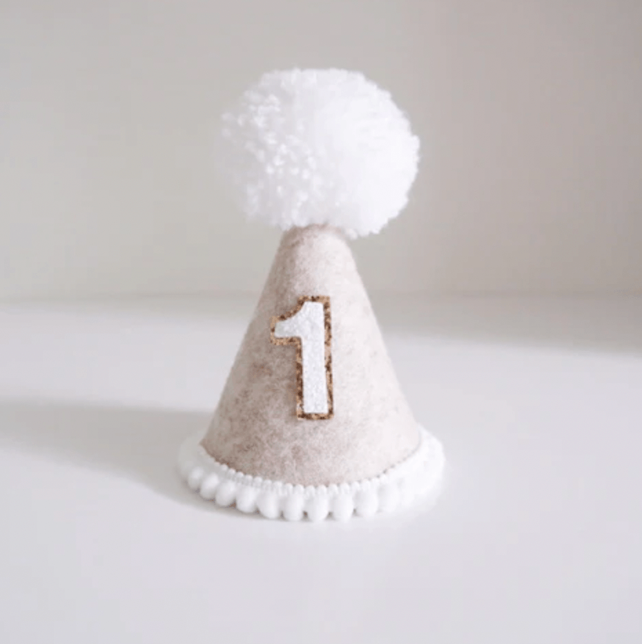 Light Beige Fleck Party Hat - Our Little Deer DISCOUNTED