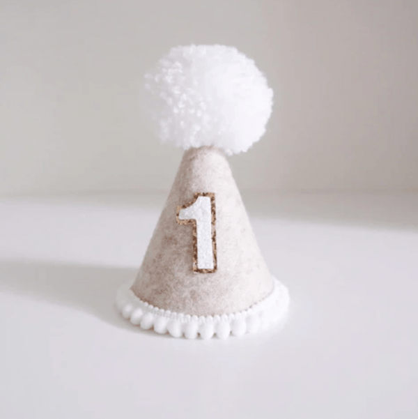 Light Beige Fleck Party Hat - Our Little Deer DISCOUNTED