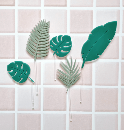 Jungle Leaves Cake Toppers - Set of 5 - Felt in Bloom DISCOUNTED