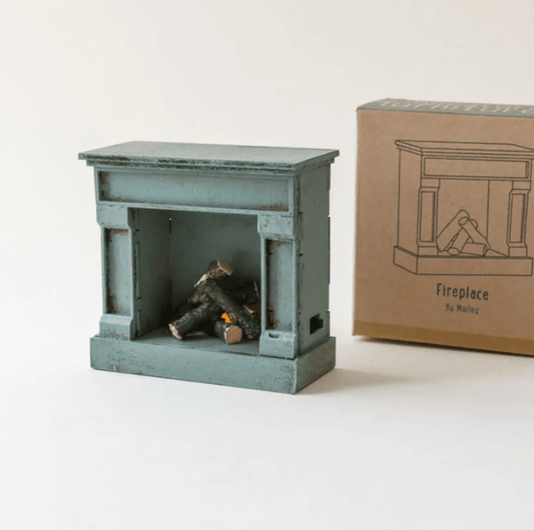 Miniature Fire Place - Dusty Green - Maileg