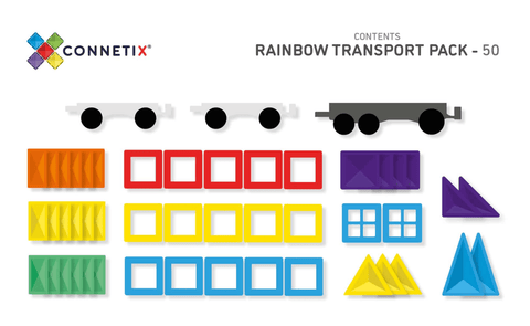 Rainbow Transport Pack 50 pc - Connetix Tiles