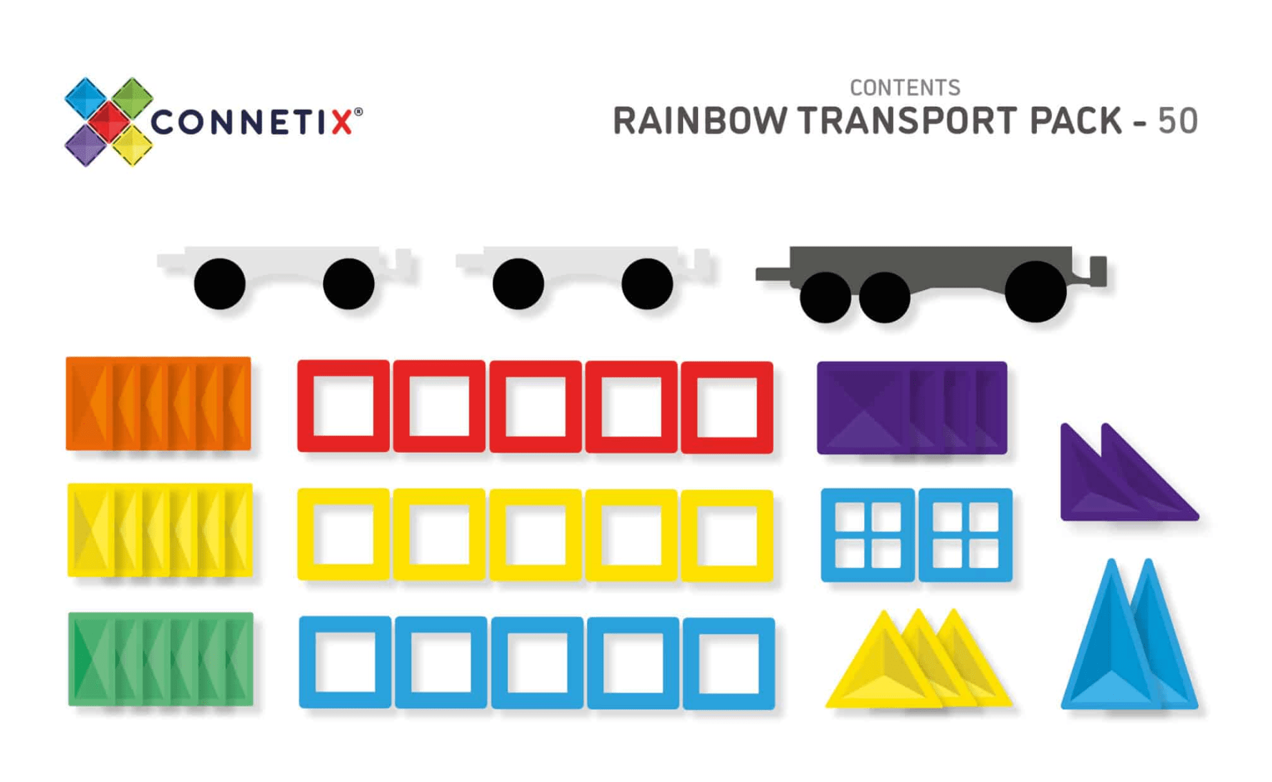 Rainbow Transport Pack 50 pc - Connetix