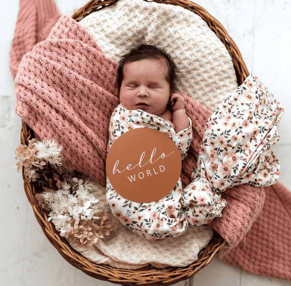 Spring Floral - Jersey Wrap & Bow Set - Snuggle Hunny Kids