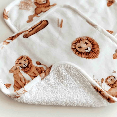 Lion Organic Wash Cloths - 3 Pack - Snuggle Hunny