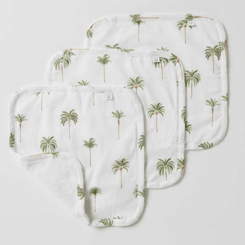 Green Palm Organic Wash Cloths - 3 Pack - Snuggle Hunny