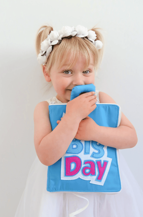 Fabric Activity Book - My Big Day - Blue Cover - Curious Columbus
