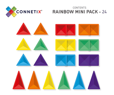 Rainbow Mini Pack 24pc - Connetix Tiles