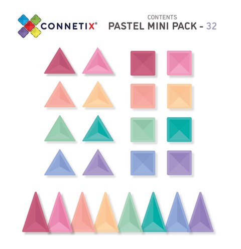 Pastel Mini Pack 32pc - Connetix Tiles