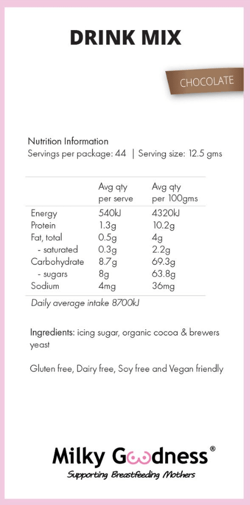 Chocolate Lactation Drink Mix - Milky Goodness