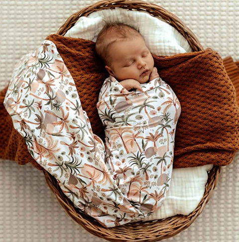 *Palm Springs Organic Jersey Wrap & Beanie Set - Snuggle Hunny DISCOUNTED
