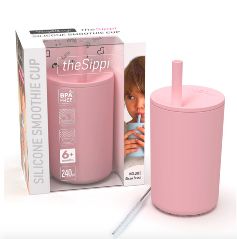 Smoothie Cup with Straw - Coral Pink - Brightberry