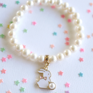 Pearl Bracelet with Bunny  - Lauren Hinkley