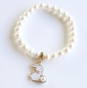 Pearl Bracelet with Bunny  - Lauren Hinkley