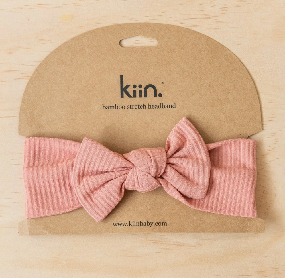 Bamboo Stretch Bow Headband - Blush - Kiin