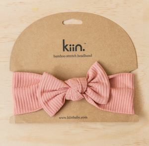 Bamboo Stretch Bow Headband - Blush - Kiin