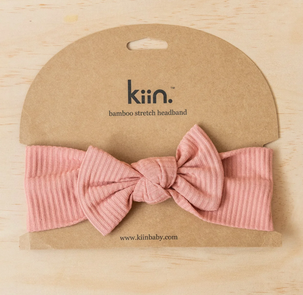 Bamboo Stretch Bow Headband - Blush - Kiin