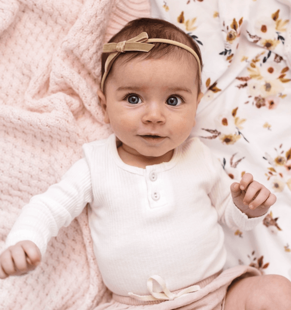 Velvet Bow - Pebble - Snuggle Hunny Kids