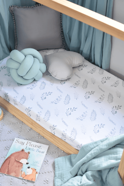 Wild Fern Fitted Cot Sheet- Snuggle Hunny Kids