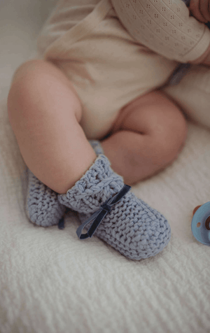 Bonnet & Booties Set - Blue - Snuggle Hunny Kids