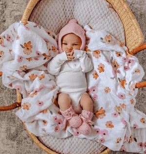 Bonnet & Booties Set - Pink - Snuggle Hunny Kids