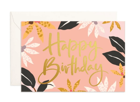 Mini Card - Happy Birthday Orchids - Fox & Fallow
