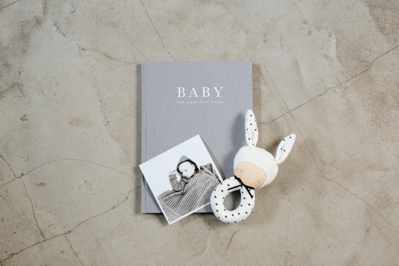 linen covered baby journal