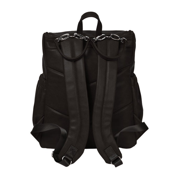 Faux Leather Nappy Backpack - Black - OIOI