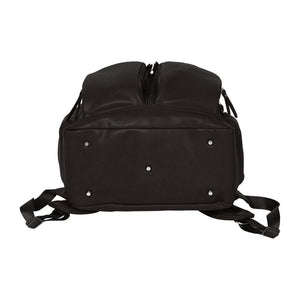 Faux Leather Nappy Backpack - Black - OIOI