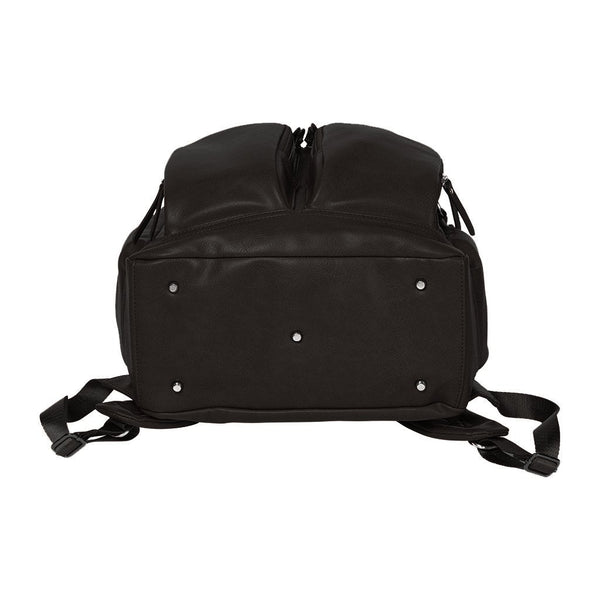 Faux Leather Nappy Backpack - Black - OIOI