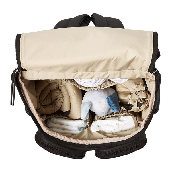 Faux Leather Nappy Backpack - Black - OIOI
