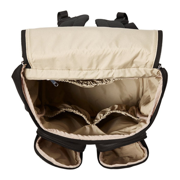 Faux Leather Nappy Backpack - Black - OIOI