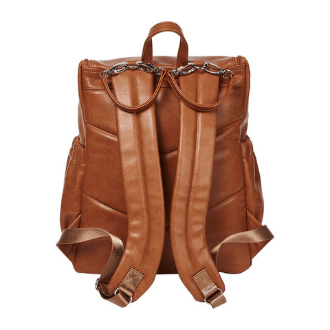 Faux Leather Nappy Backpack - Tan - OIOI