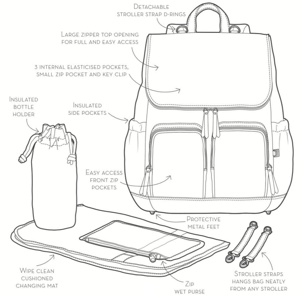 Faux Leather Nappy Backpack - Tan - OIOI