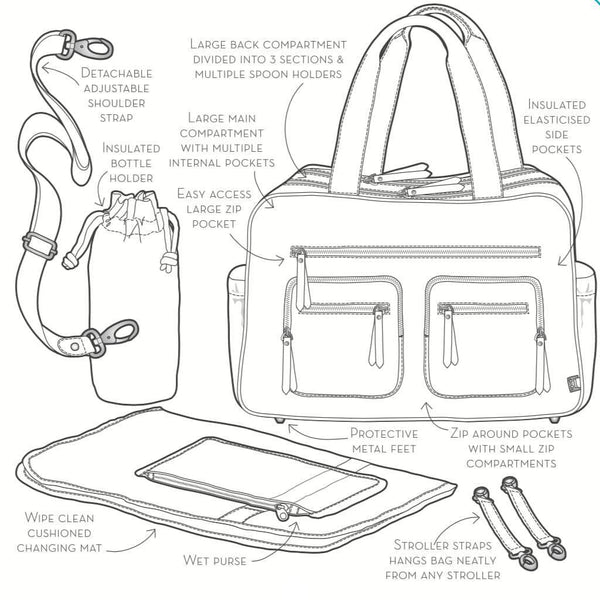 *Faux Leather Carry All Nappy Bag - Tan