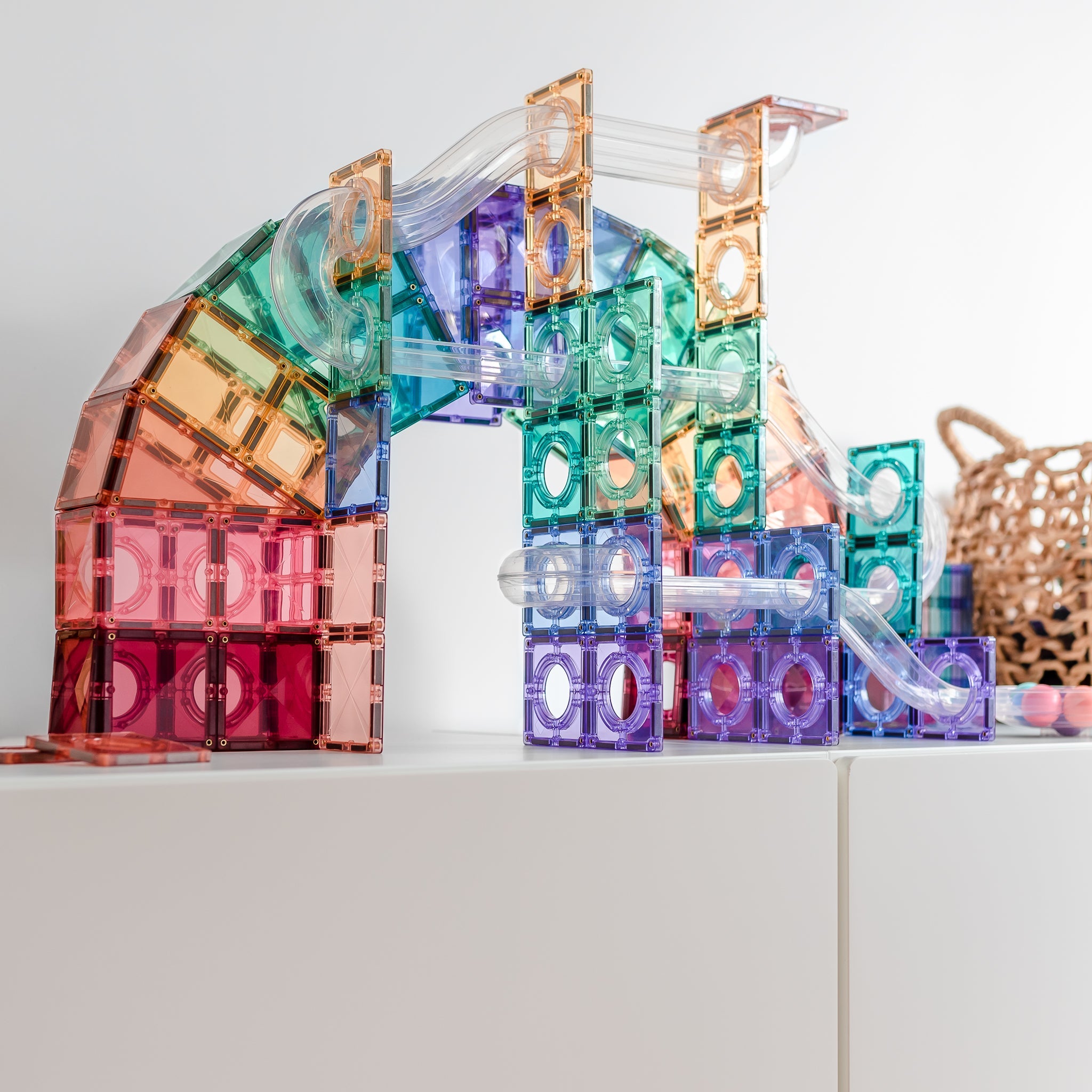 Pastel Ball Run Pack 106 pc - Connetix Tiles