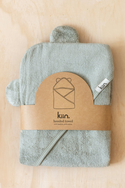 Hooded Towel - Sage - Kiin