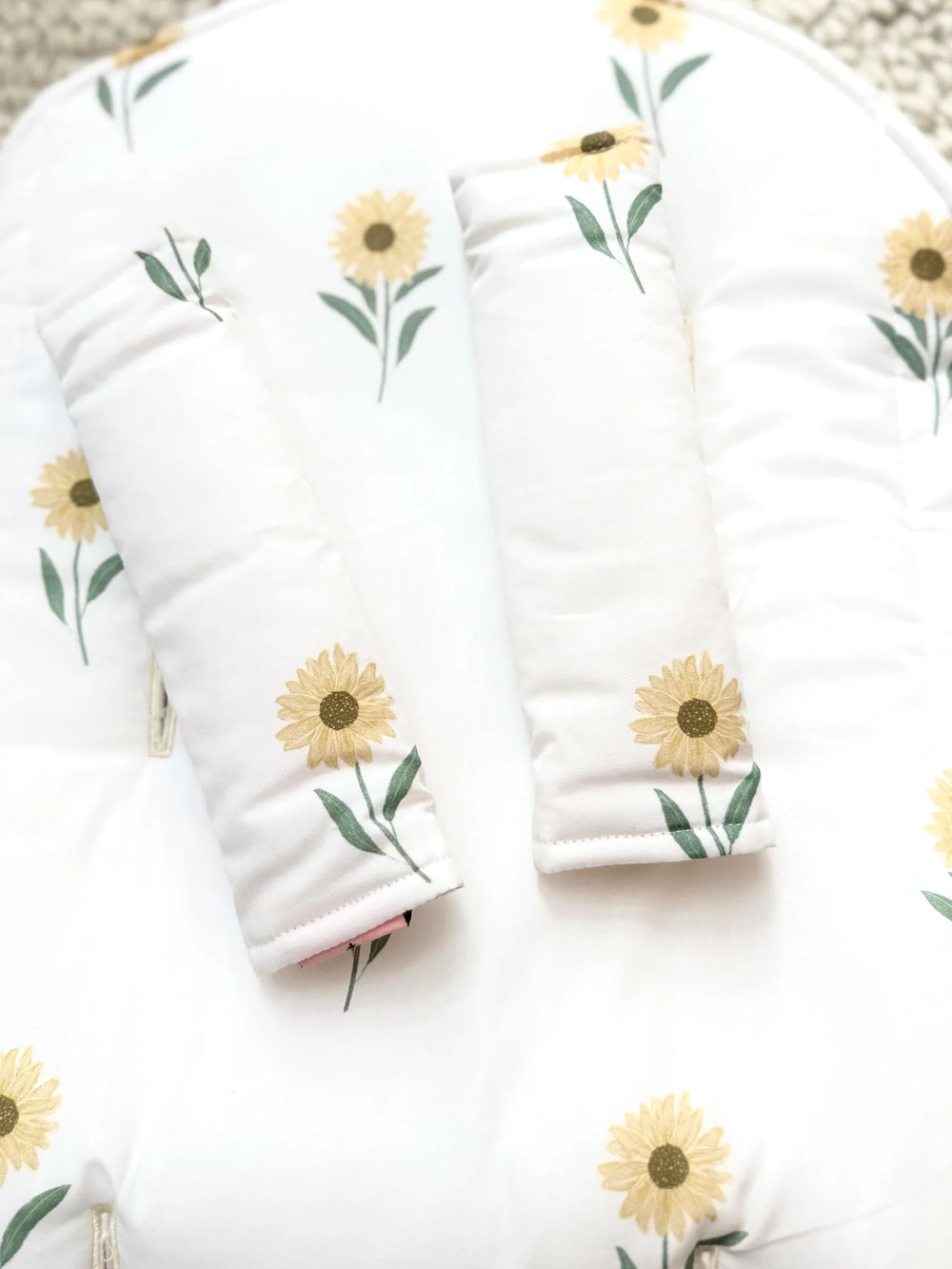 Harness Covers | White Sunflowers - Bambella Designs