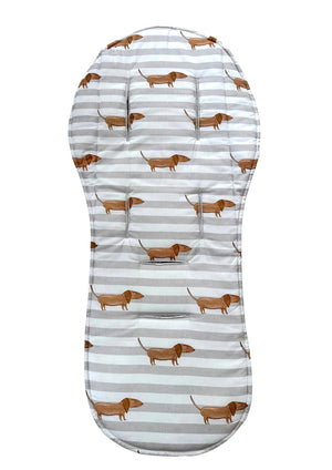 **Pram Liner | Grey Sausage Dogs - Bambella Designs