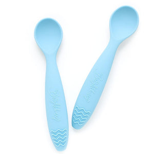 Silicone Spoons - 2 pack - Pacific Blue - Brightberry DISCOUNTED
